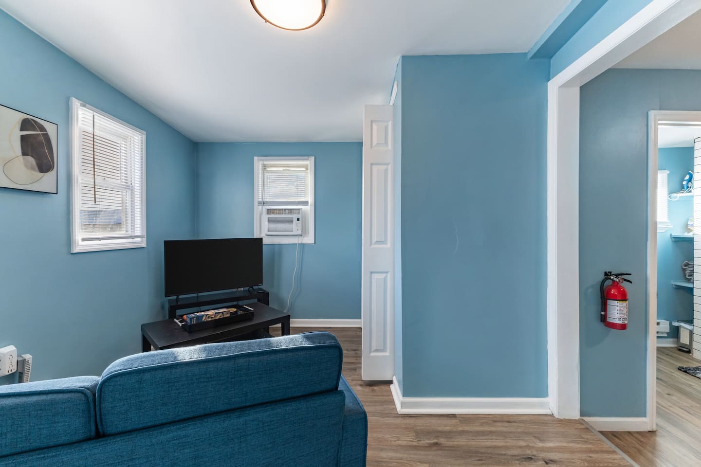 Living room of our 2-bedroom Airbnb apartment near the Atlantic City boardwalk