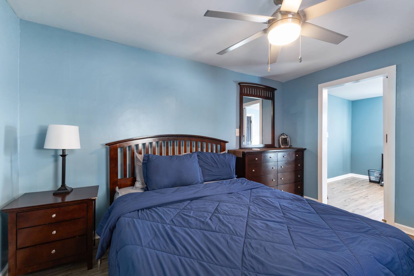 Master bedroom of our beach-block Airbnb rental in downtown Atlantic City NJ